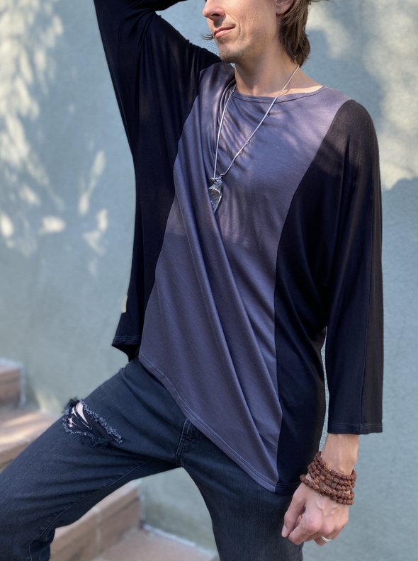 Teruhn Black and Gray Tunic Shirt - ACES WILDER