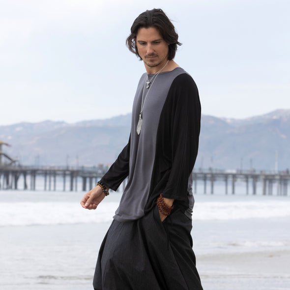 Teruhn Black and Gray Tunic Shirt - ACES WILDER