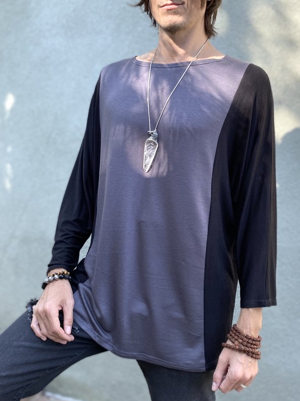 Teruhn Black and Gray Tunic Shirt - ACES WILDER