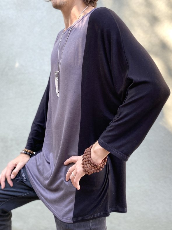 Teruhn Black and Gray Tunic Shirt - ACES WILDER