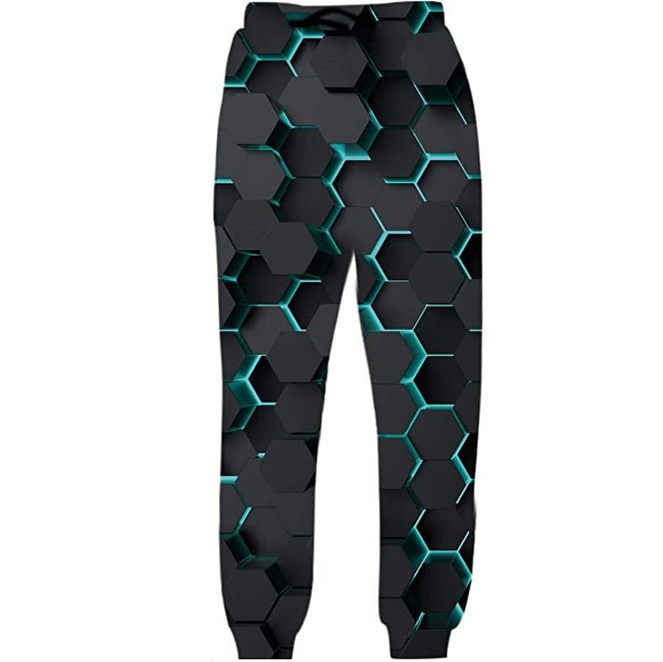 Tron Hexagon Patterned Joggers