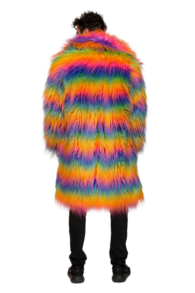 Wakati - Rainbow Faux Fur Coat - Aces Wilder