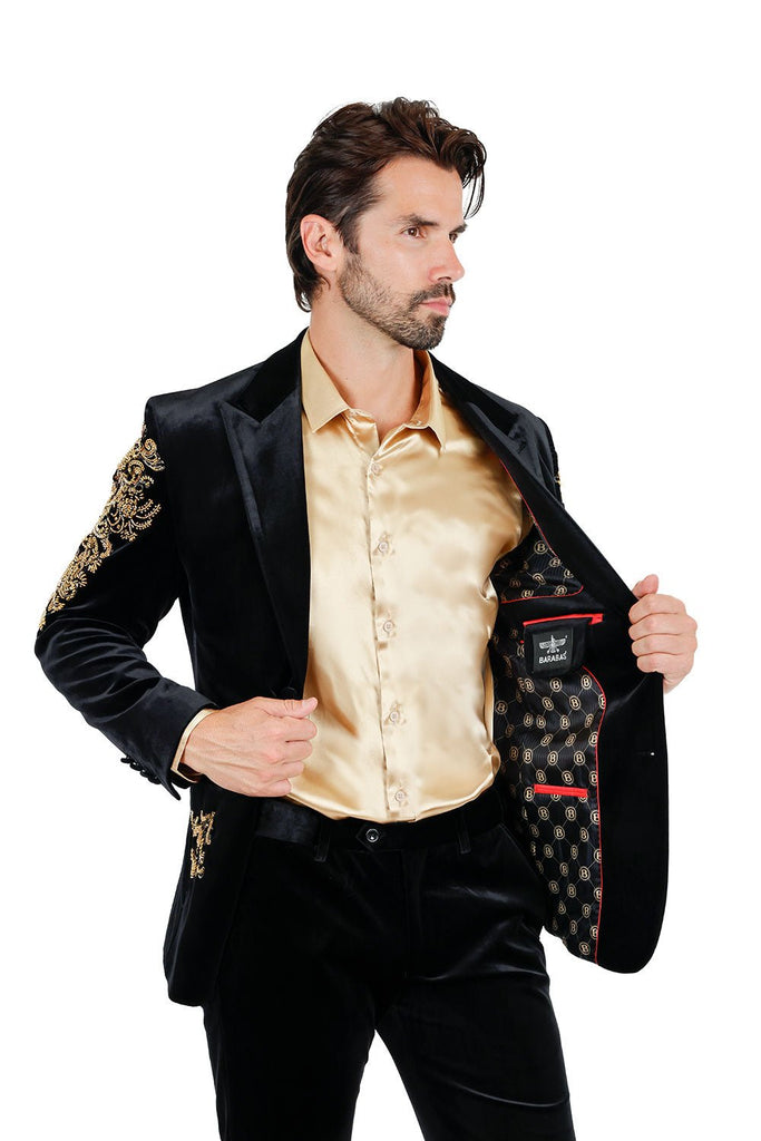 Wyatt Velvet Blazer with Sequin Accents - ACES WILDER