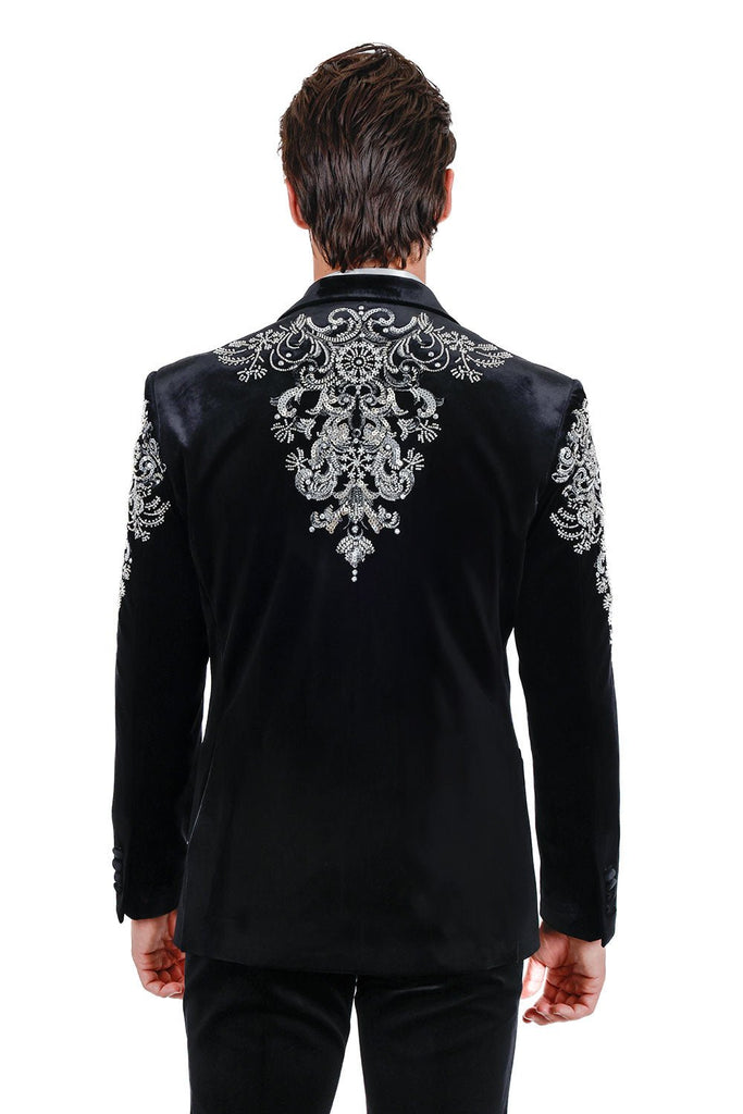 Wyatt Velvet Blazer with Sequin Accents - ACES WILDER