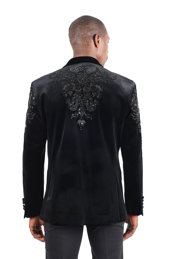 Wyatt Velvet Blazer with Sequin Accents - ACES WILDER